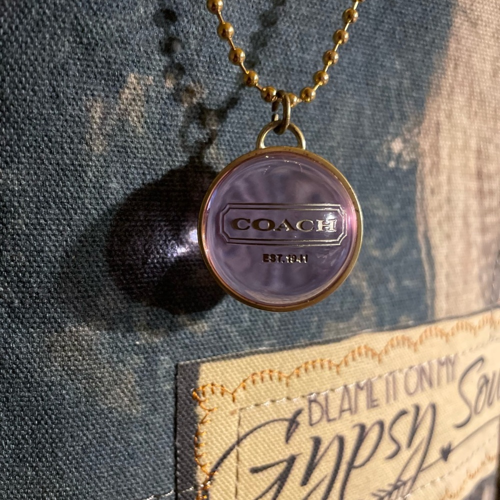 COACH Vintage Orb Sphere Transparent Bag Charm Keychain Pendant With Ball Chain - Picture 5 of 15